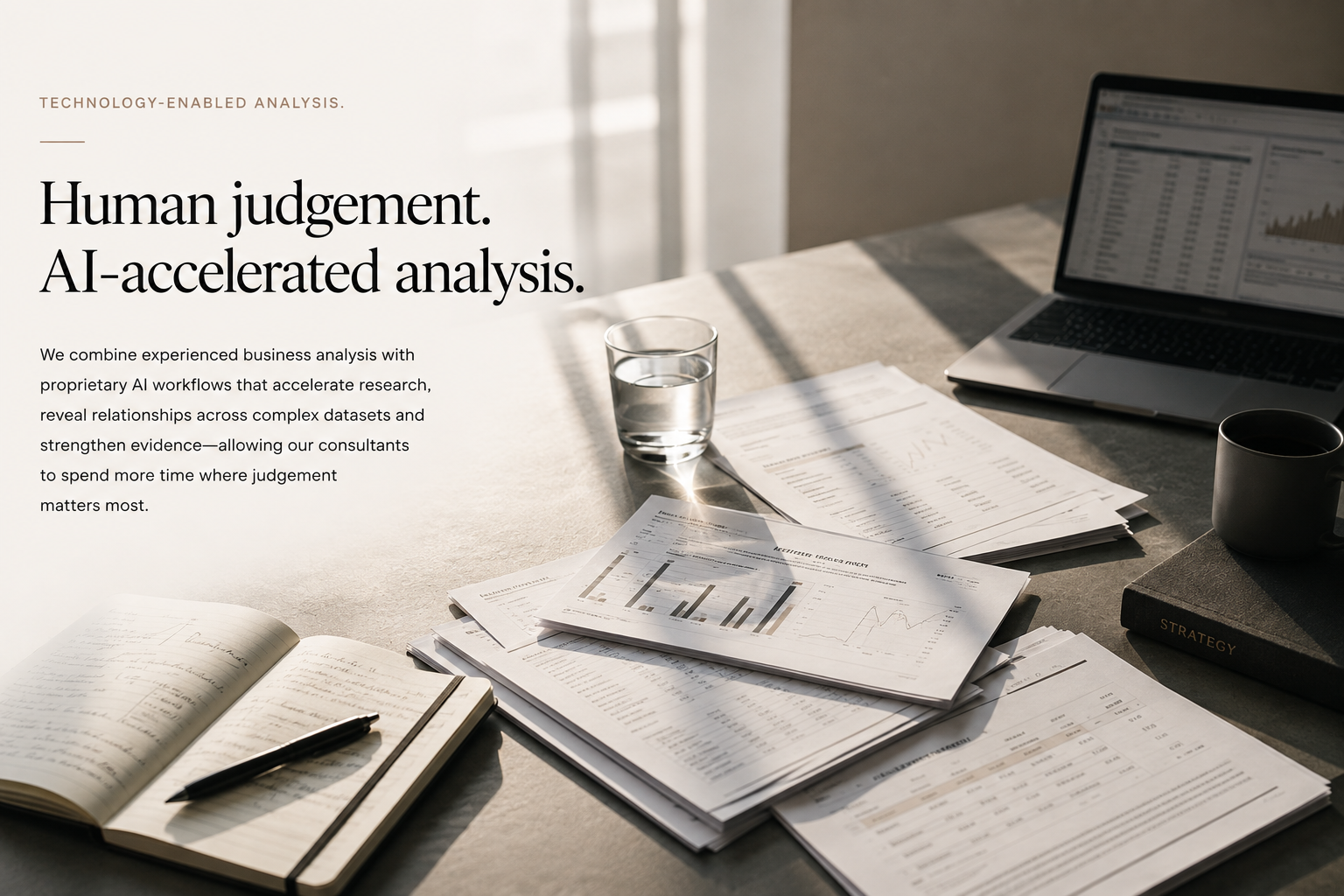 Technology-enabled analysis combining human judgement with AI-accelerated analysis